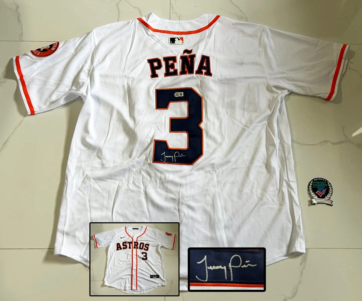 Jeremy Pena Signed Jersey Houston Astros Beckett BAS COA