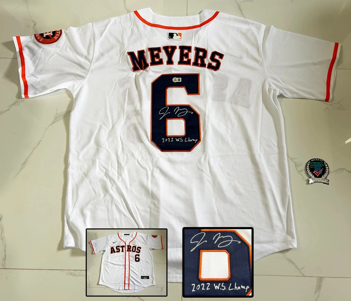 Jake Meyers Signed Jersey Houston Astros Beckett BAS COA