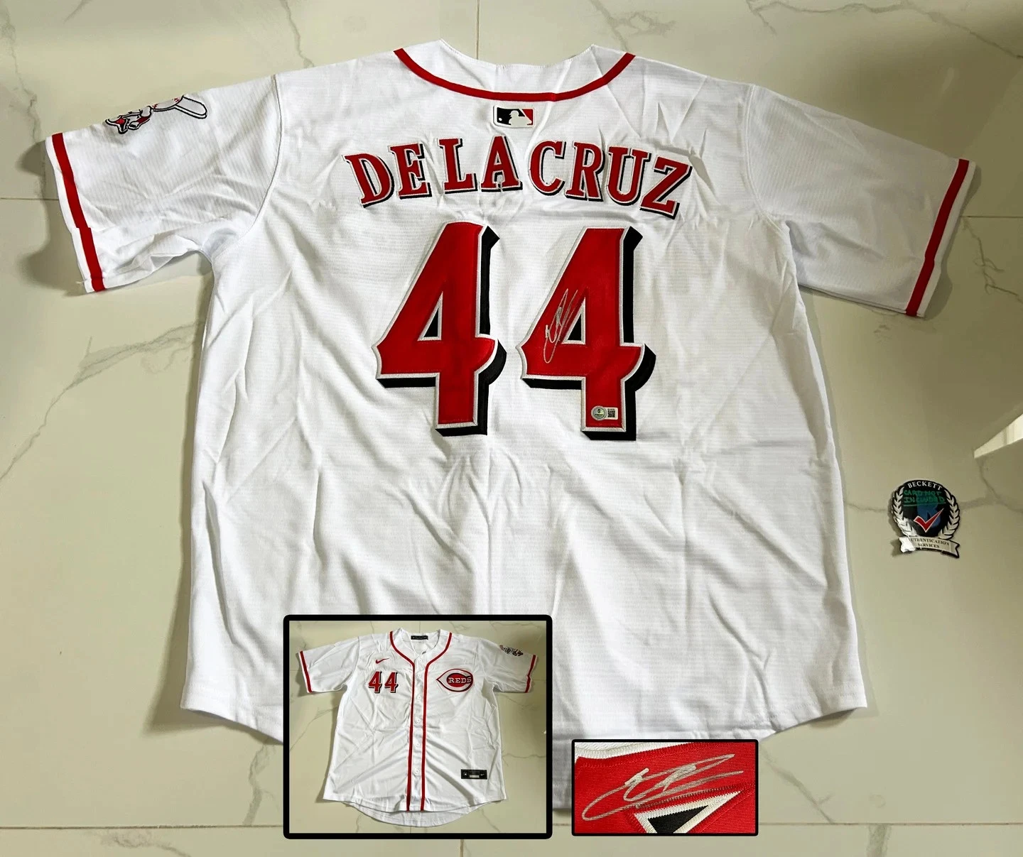 Elly De La Cruz Signed Jersey Cincinnati Reds Beckett BAS COA