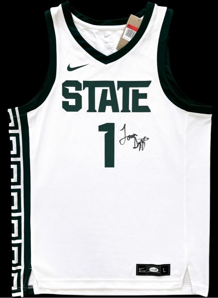 TOM IZZO SIGNED MICHIGAN STATE SPARTANS NIKE BASKETBALL JERSEY JSA COA