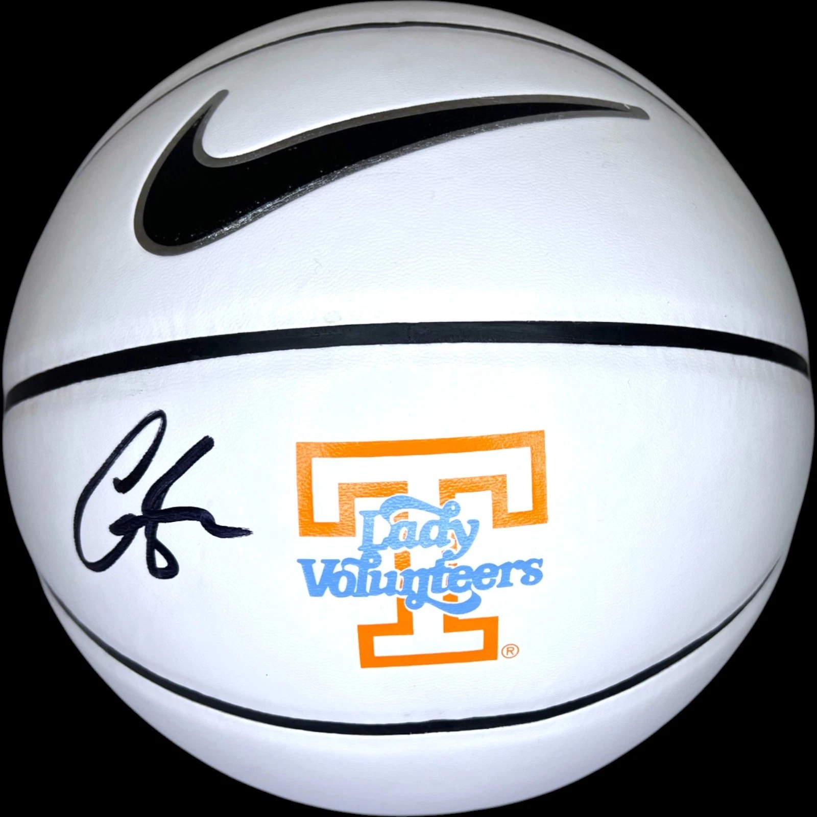 Candace Parker Signed Tennessee Volunteers White Panel Basketball Auto PSA/DNA