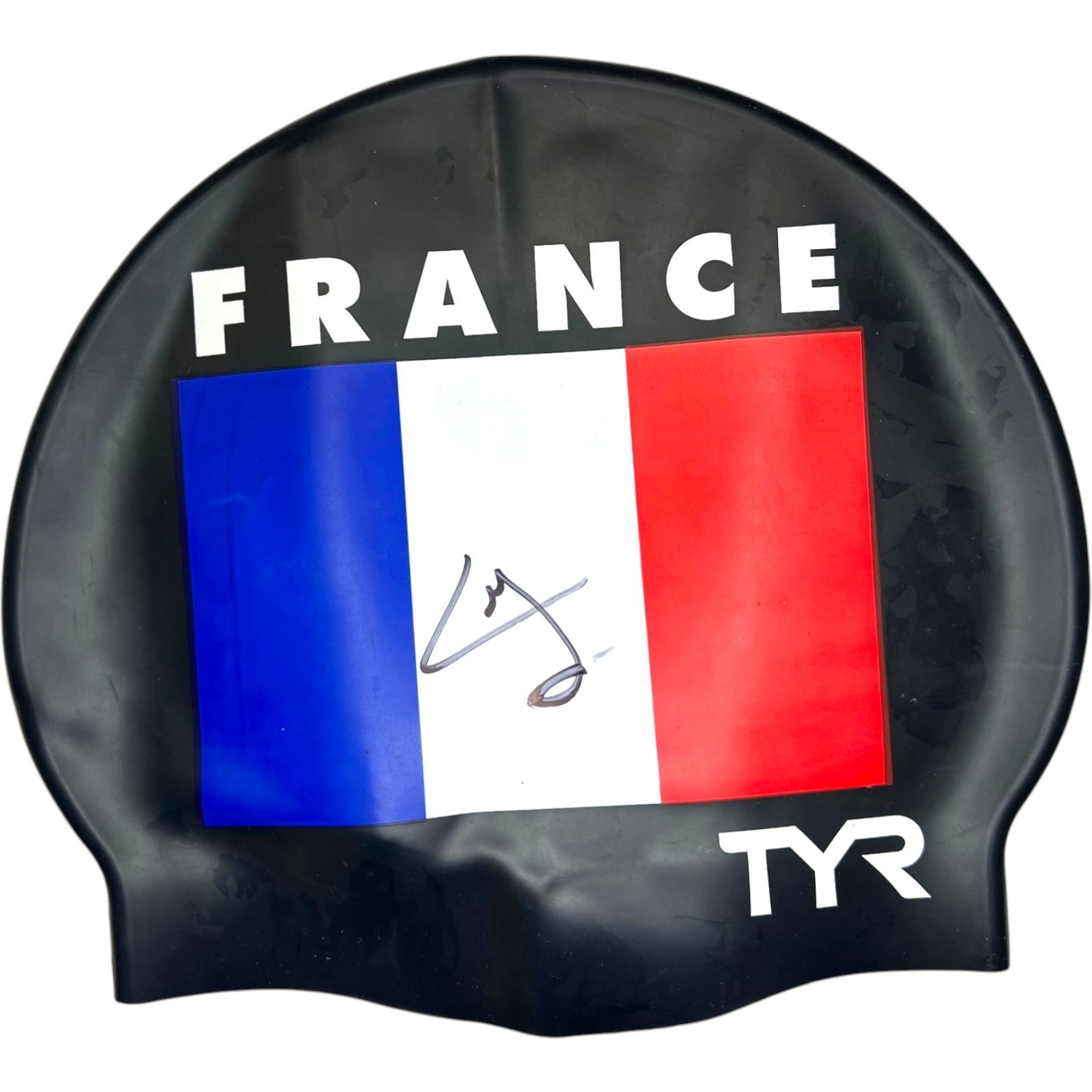 LEON MARCHAND SIGNED FRANCE TYR SWIM CAP OLYMPICS SWIMMING 24 PARIS 2028 LA JSA