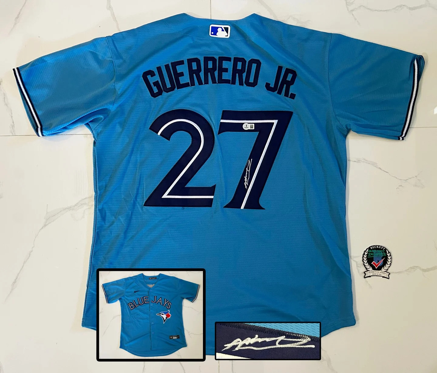 Vladimir Guerrero Jr Signed Jersey Toronto Blue Jays Beckett BAS COA