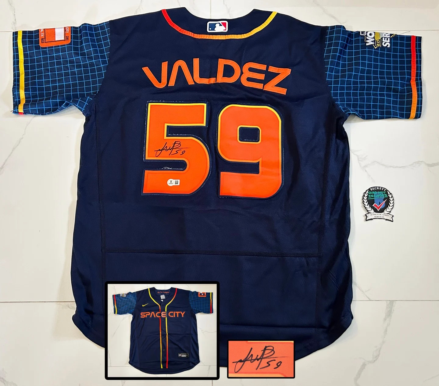 Framber Valdez Signed Jersey Houston Astros Beckett BAS COA