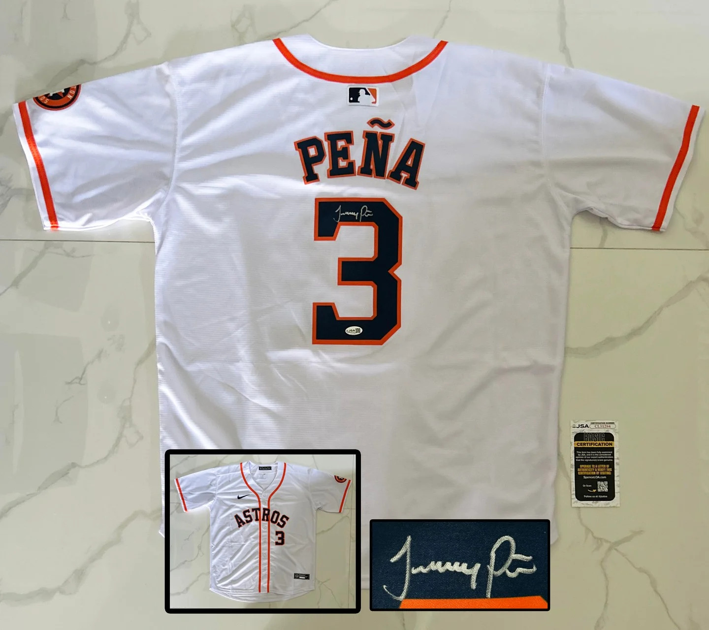 Jeremy Pena Signed Jersey Houston Astros JSA COA