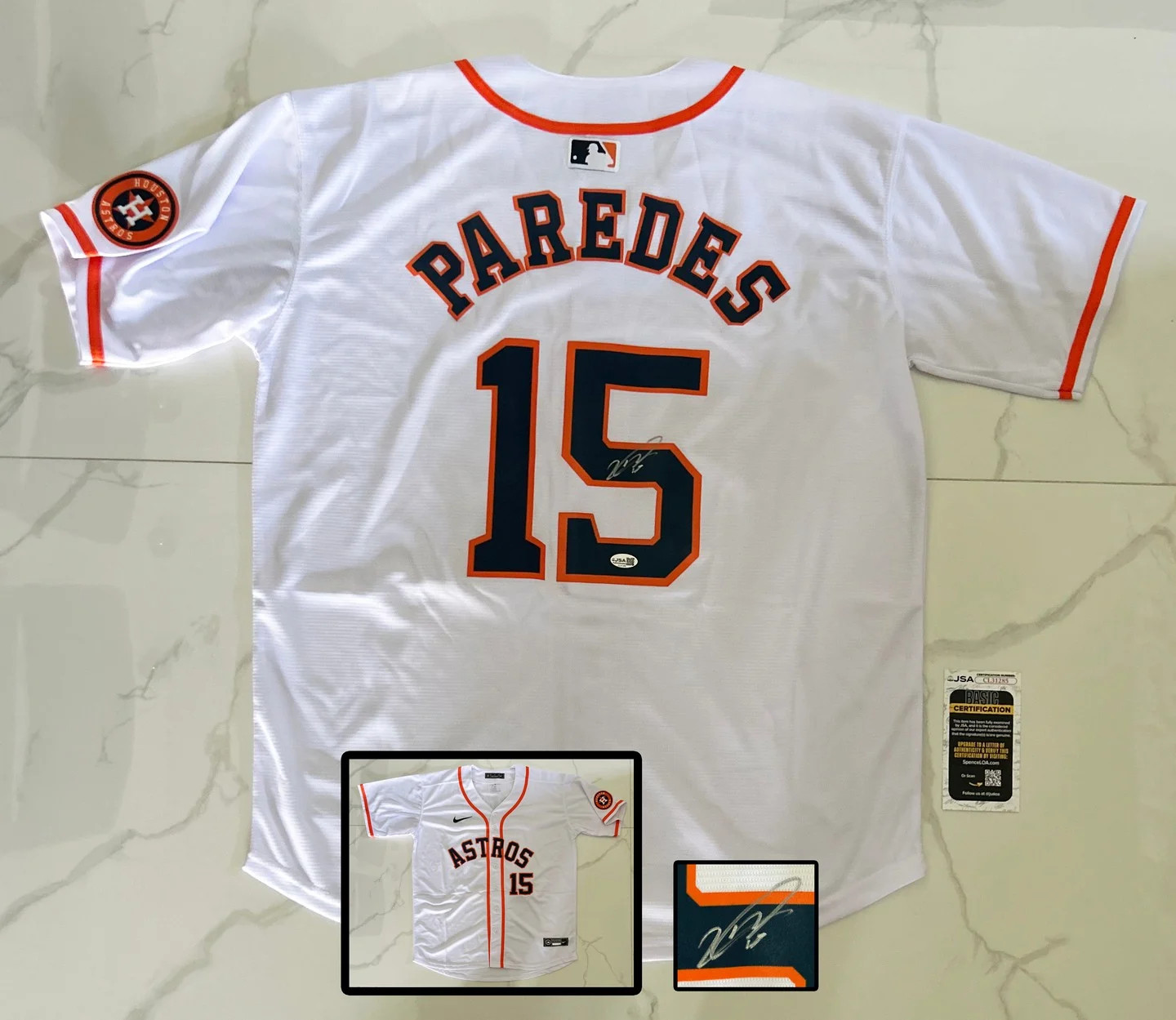 Isaac Paredes Signed Jersey Houston Astros JSA COA