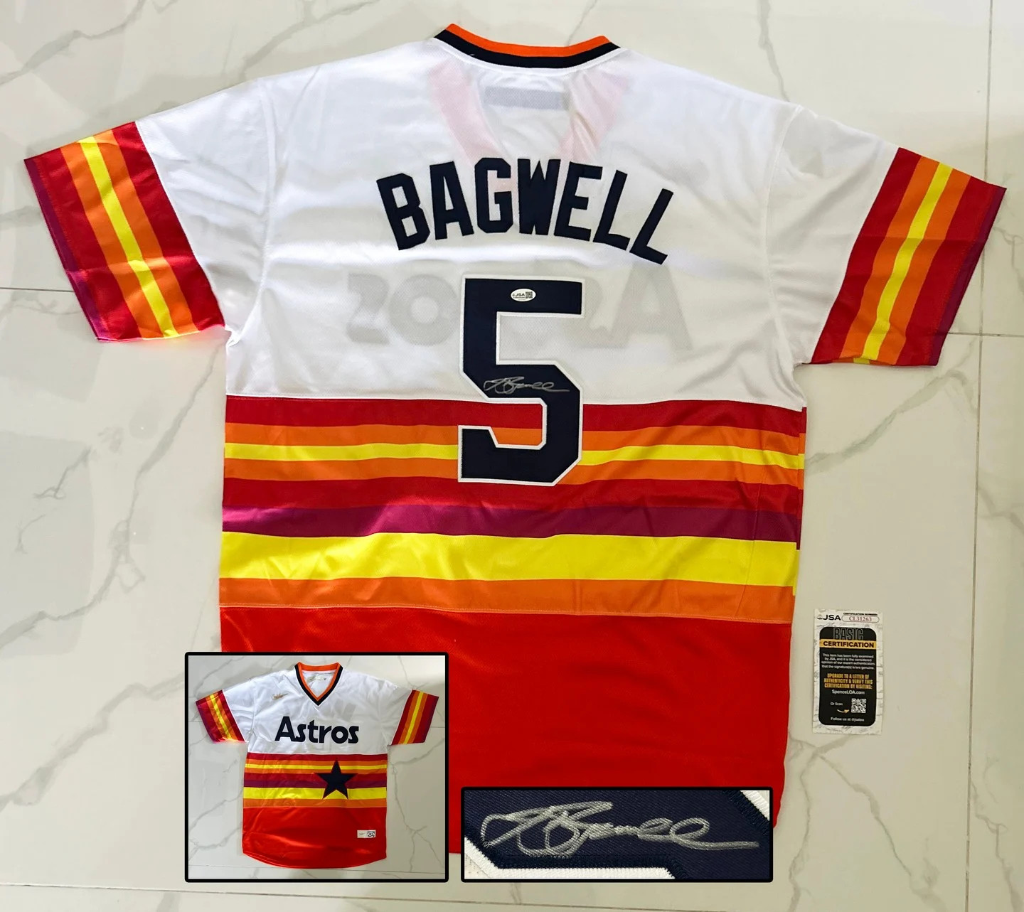 Jeff Bagwell Signed Jersey Houston Astros JSA COA