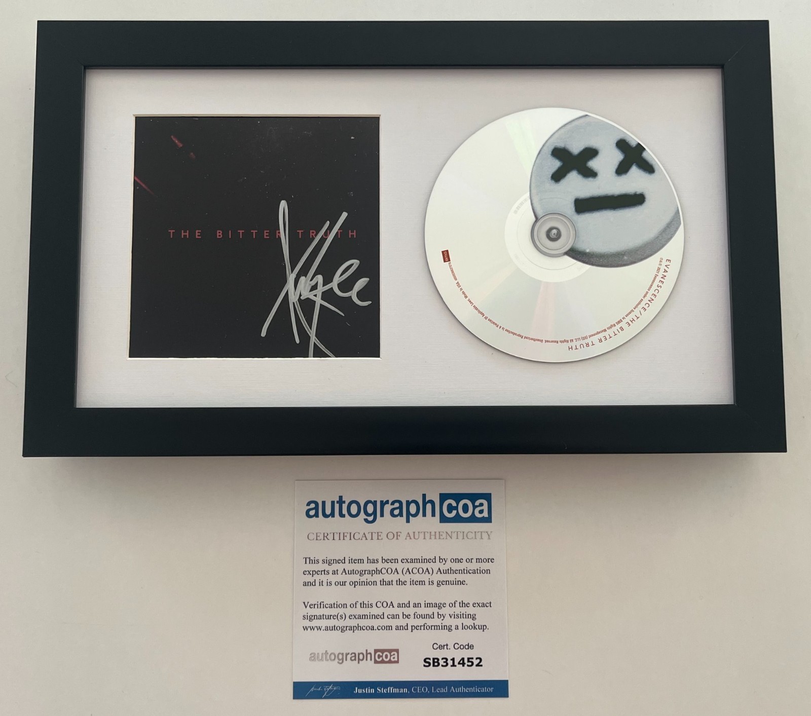 AMY LEE EVANESCENCE SIGNED FRAMED & MATTED THE BITTER TRUTH CD w/ AUTOGRAPH COA