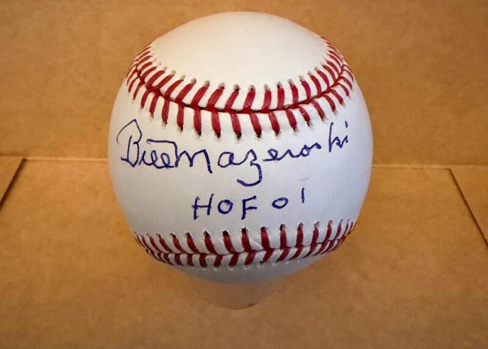 BILL MAZEROSKI PIRATES HOF 01 SIGNED AUTO M.L. BASEBALL BECKETT AUTH