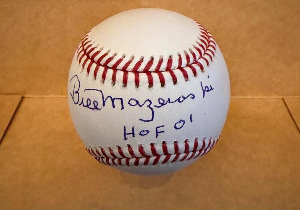BILL MAZEROSKI PIRATES HOF 01 SIGNED AUTO M.L. BASEBALL BECKETT AUTH