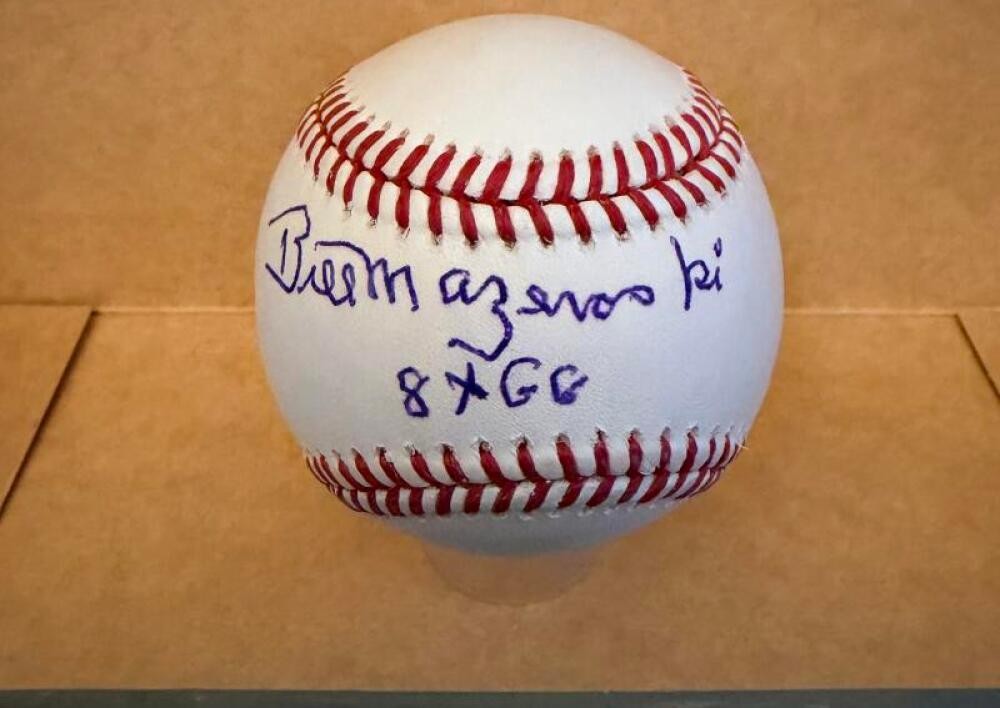 BILL MAZEROSKI  PITTSBURGH PIRATES 8XGG SIGNED AUTO M.L. BASEBALL BECKETT AUTH