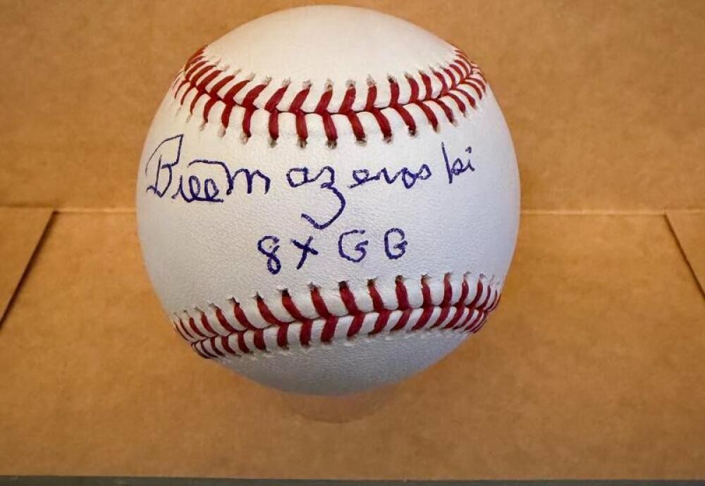BILL MAZEROSKI  PITTSBURGH PIRATES 8XGG SIGNED AUTO M.L. BASEBALL BECKETT AUTH