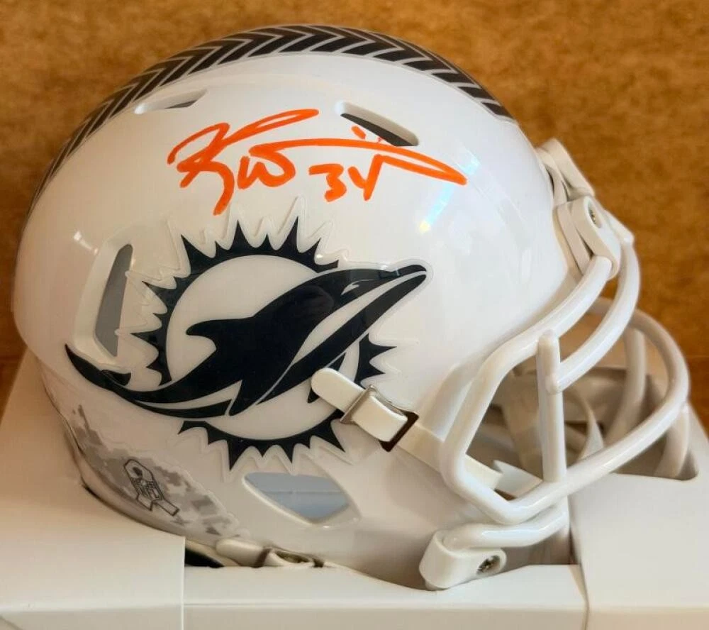 RICKY WILLIAMS DOLPHINS SALUTE TO SERVICE SIGNED AUTO MINI HELMET BECKETT AUTH