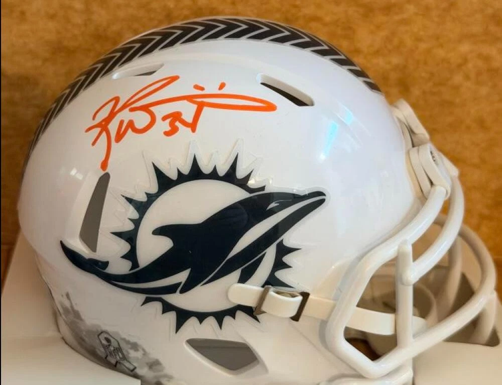 RICKY WILLIAMS DOLPHINS SALUTE TO SERVICE SIGNED AUTO MINI HELMET BECKETT AUTH