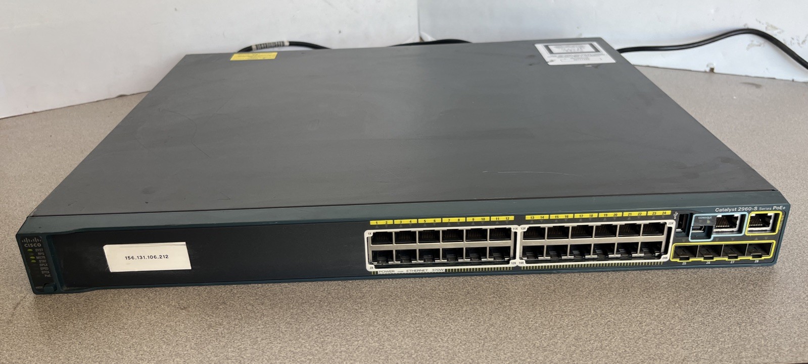 Cisco PoE+ 48-port Gigabit Switch 4x SFP 2-port STACK Catalyst WS-C2960S-48FPS-L