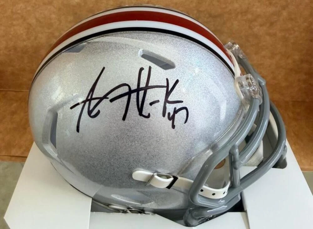 AJ HAWK #47 OHIO STATE BUCKEYES SIGNED MINI HELMET BECKETT AUTH