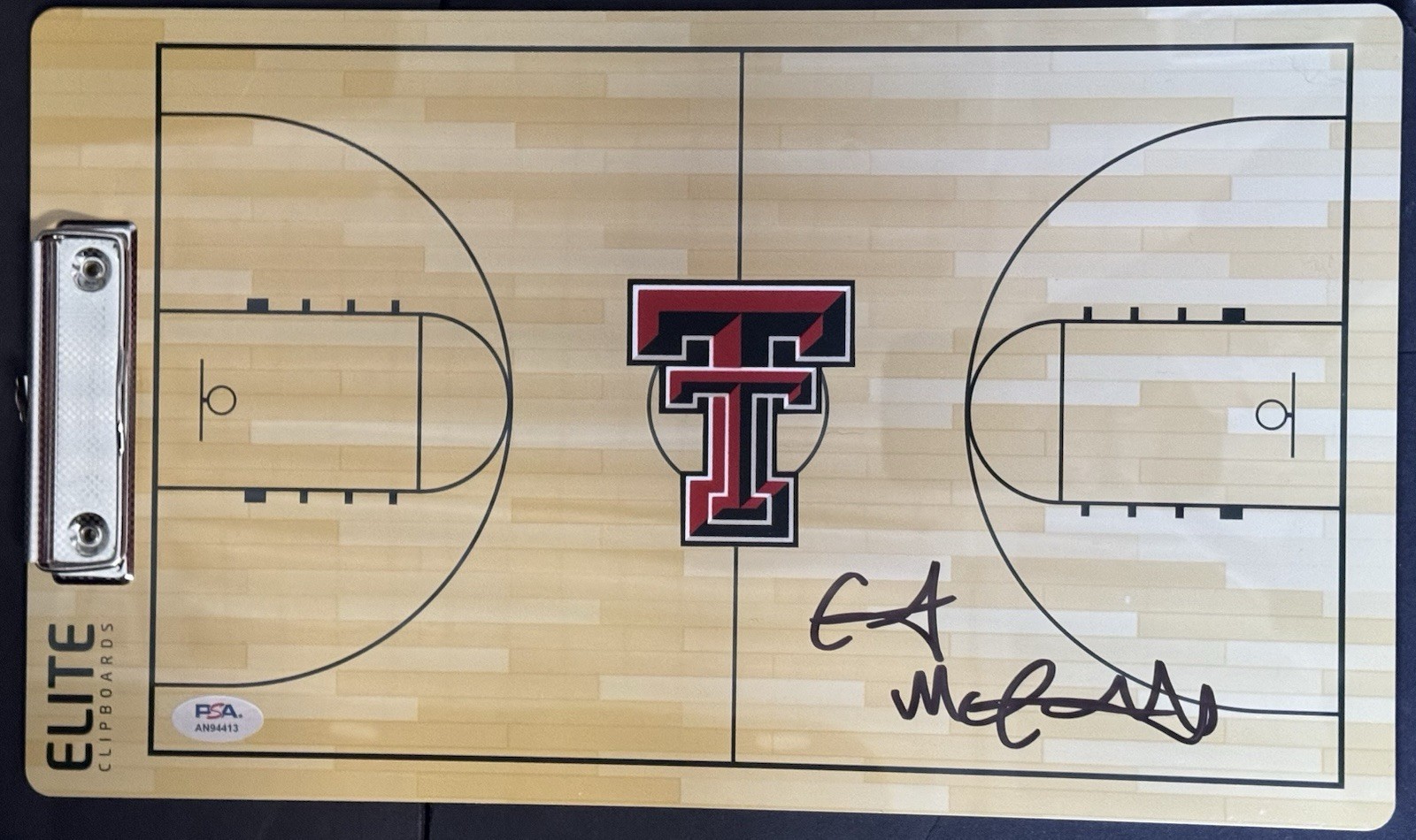 Grant Mccasland Signed Autographed Texas Tech Logo Coaches Clipboard PSA/DNA COA