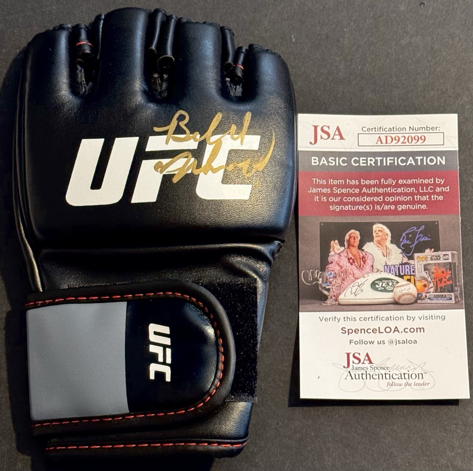 Belal Muhammad Signed Autographed UFC Fighter Glove MMA Champ JSA