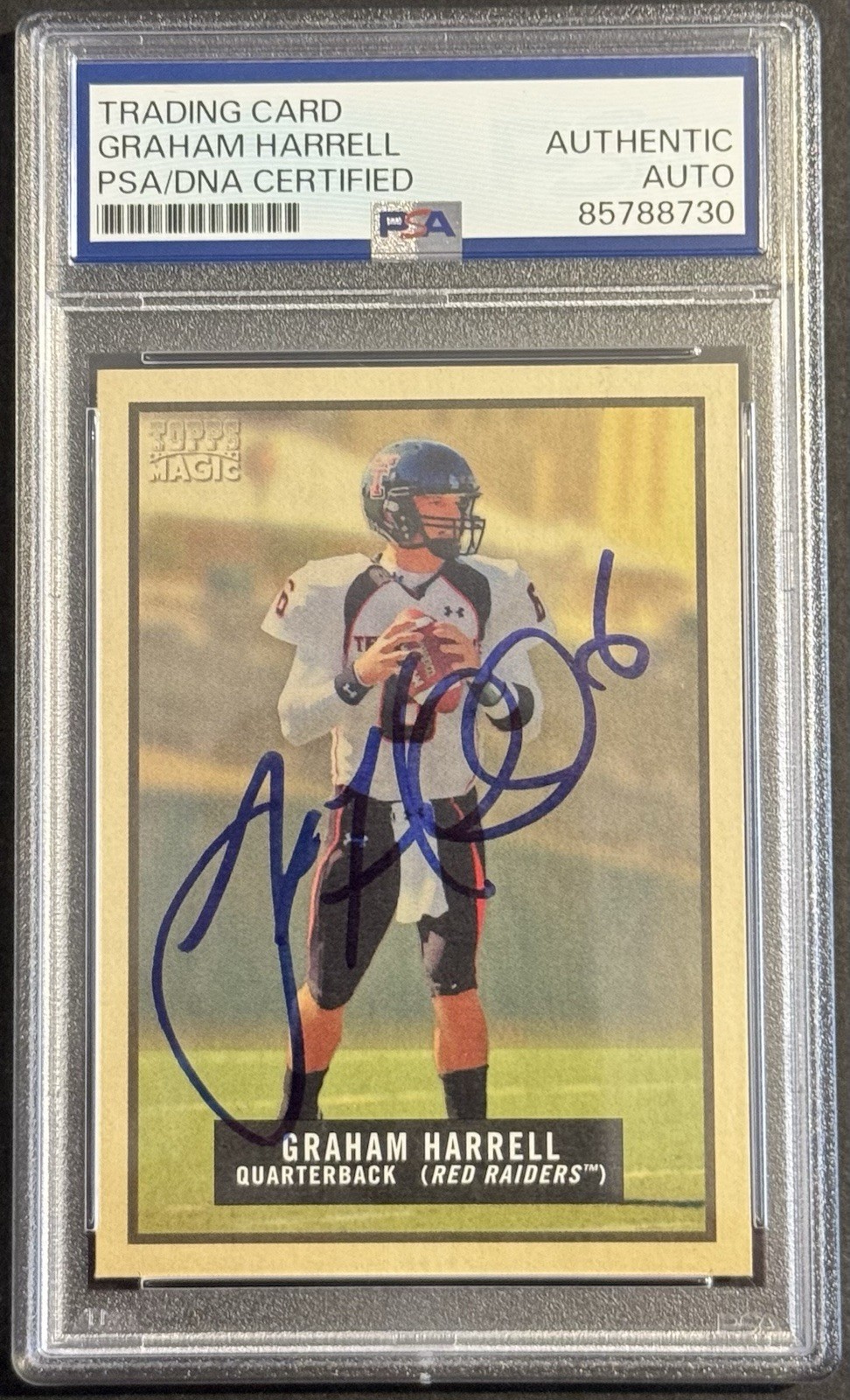 Graham Harrell Signed Auto 2009 Topps Magic Rookie Card PSA/DNA Slabbed