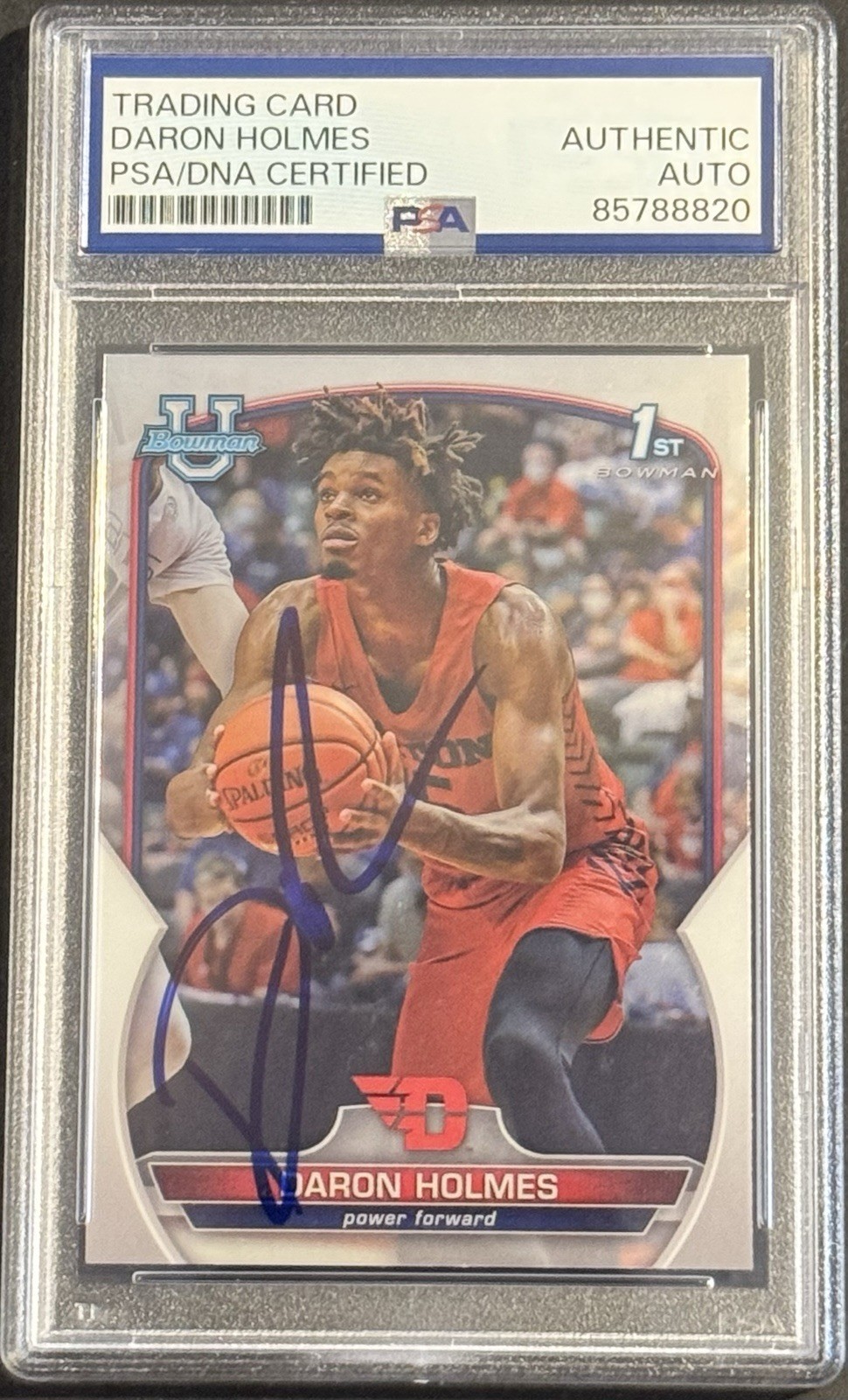 Daron Holmes Signed Auto 2023 Bowman Chrome U Rookie Card PSA/DNA Slabbed