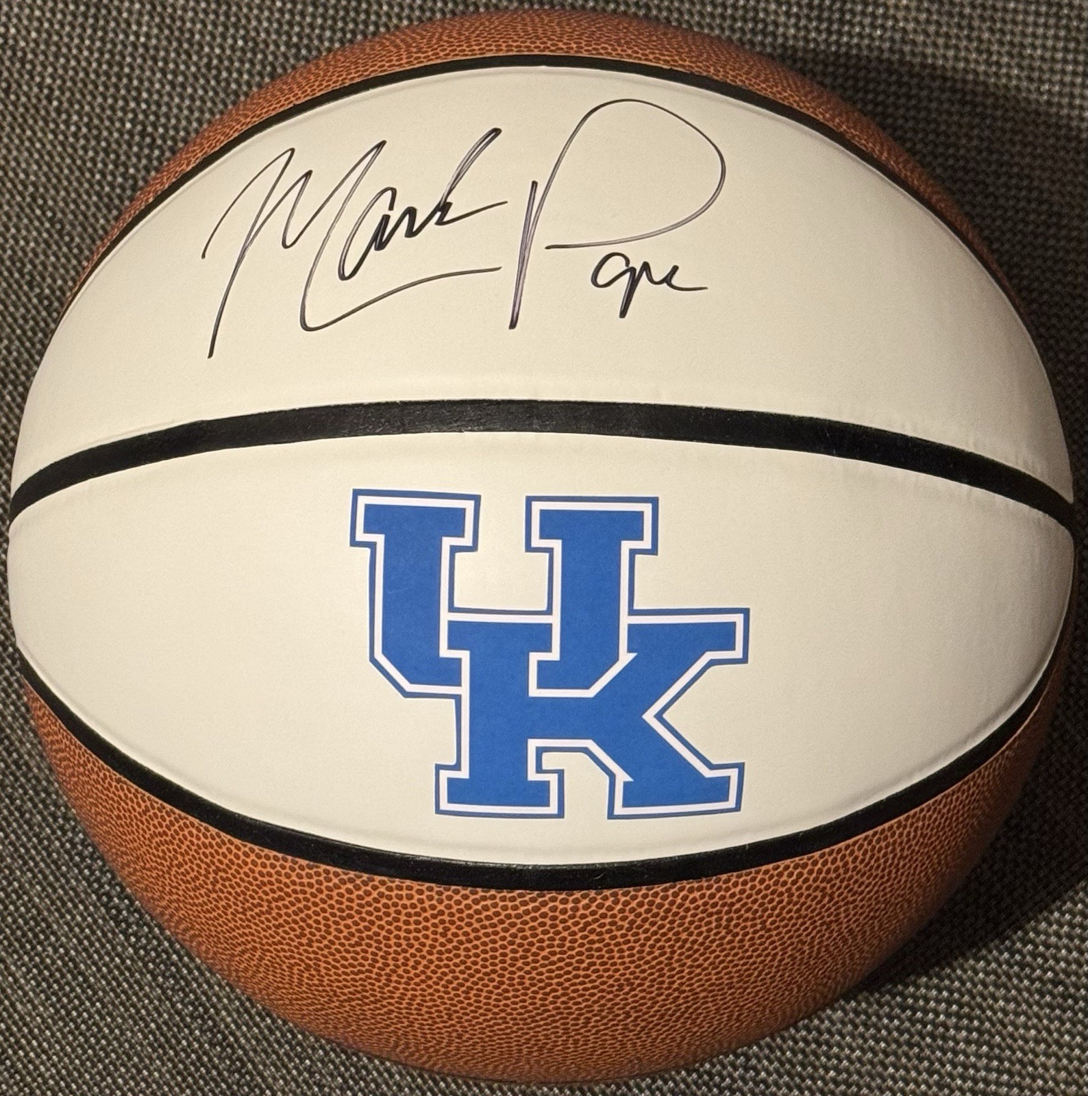 Mark Pope Signed Autographed Kentucky Wildcats Logo Basketball PSA/DNA COA