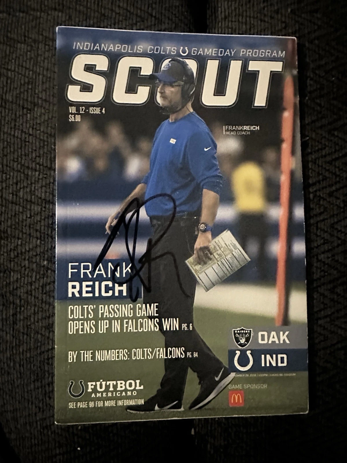 Frank Reich Signed Indianapolis Colts Scout Program Magazine