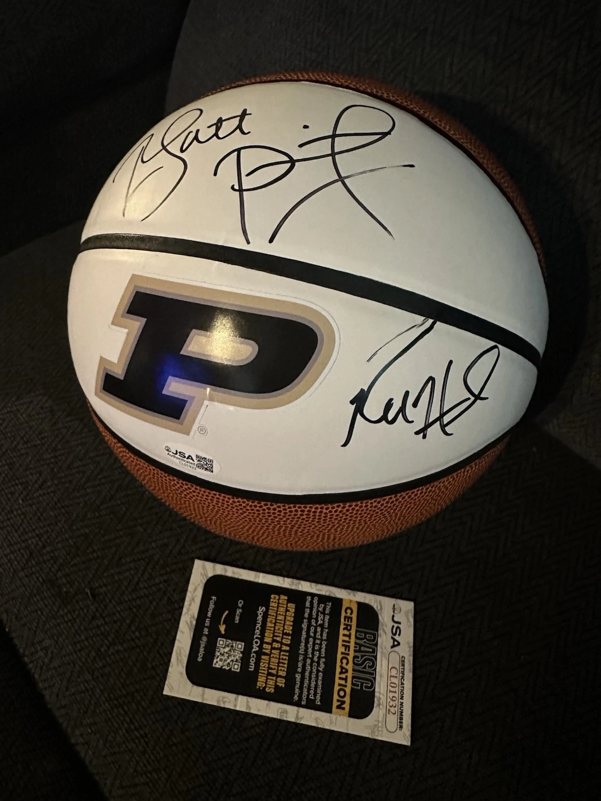 Matt Painter & Robbie Hummel Signed Basketball JSA COA Authentication Purdue