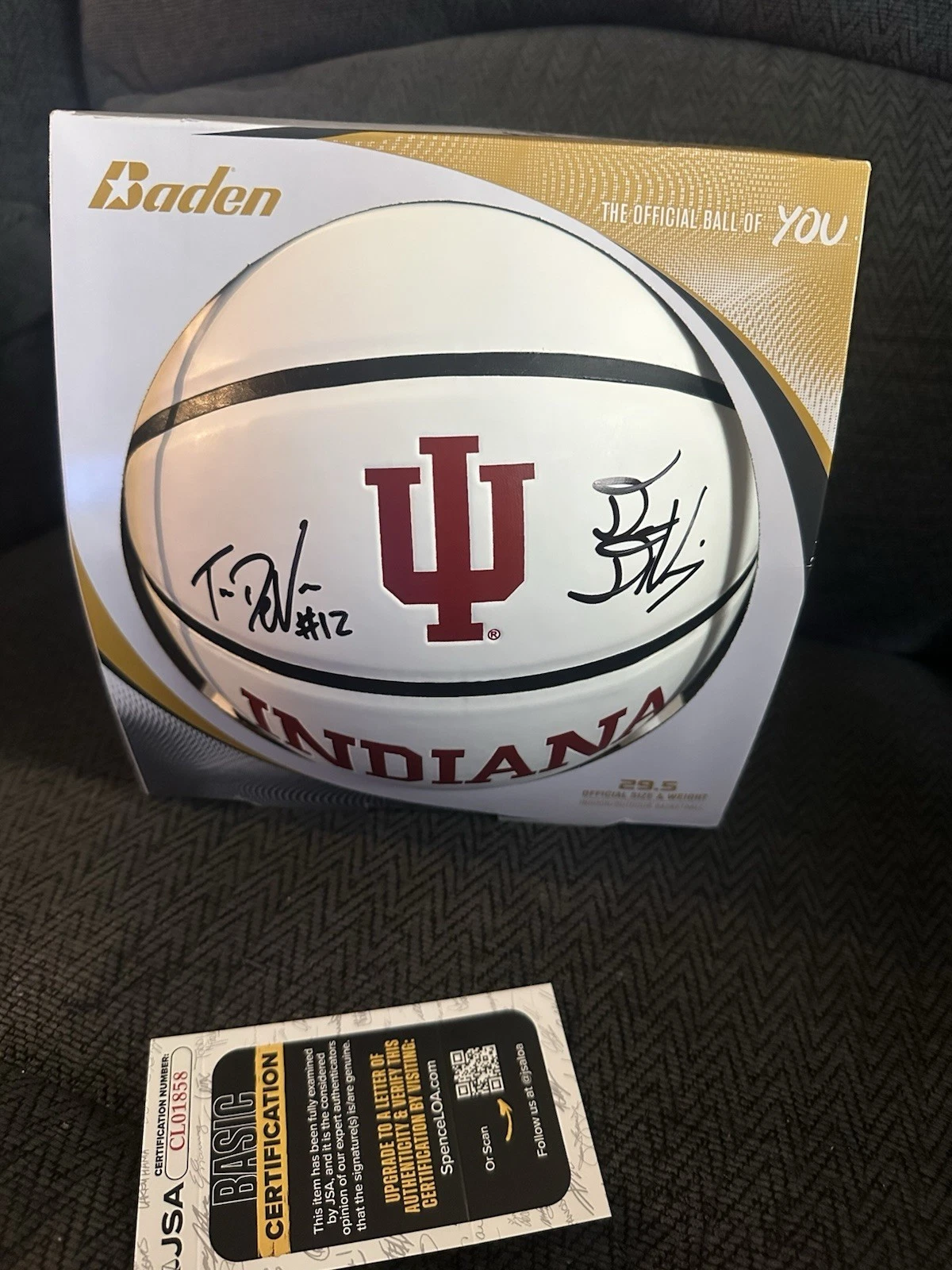 Darian & Tucker DeVries Signed Basketball IU Hoosiers JSA Authentication COA