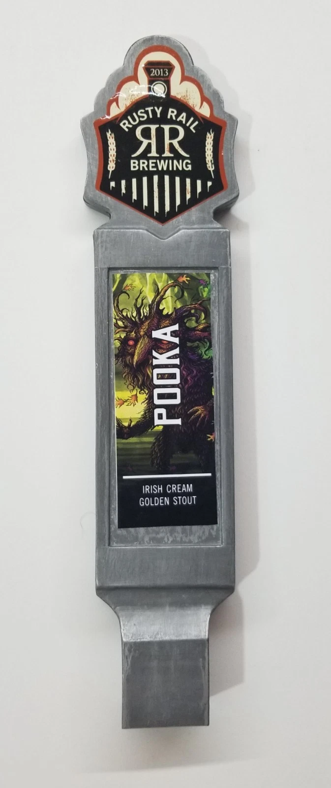 Official Rusty Rail Brewing Company Pooka Beer Tap Handle Irish Golden Stout