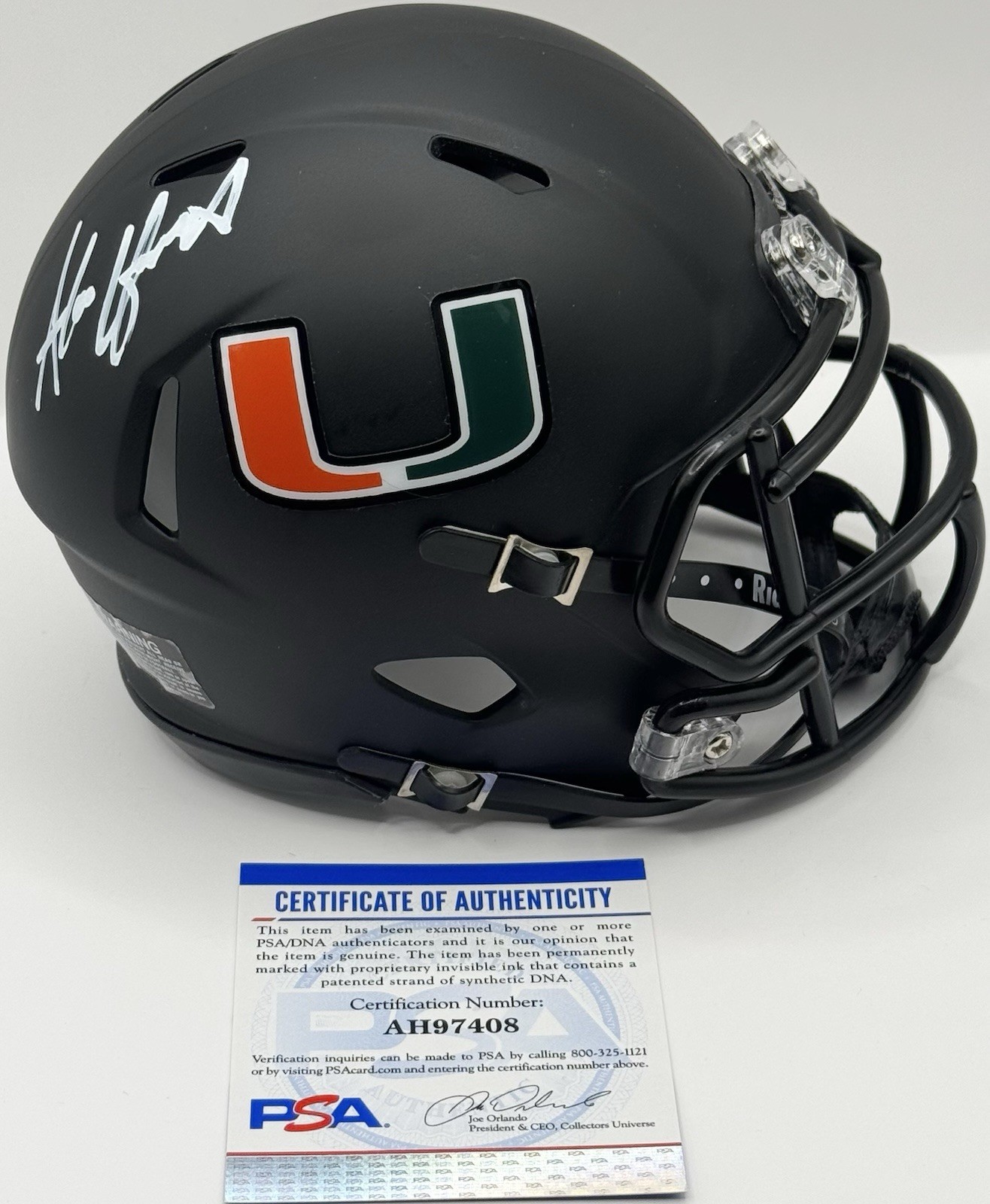 Alonzo Highsmith Signed Autographed Miami Hurricanes Mini Helmet PSA/DNA COA