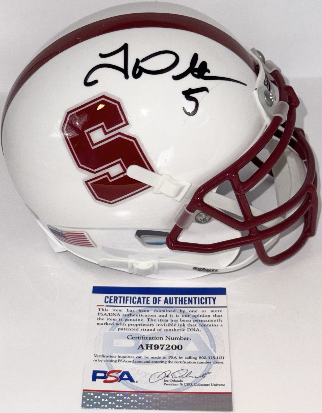 Troy Walters Signed Autographed Stanford Cardinal Mini Helmet PSA/DNA COA