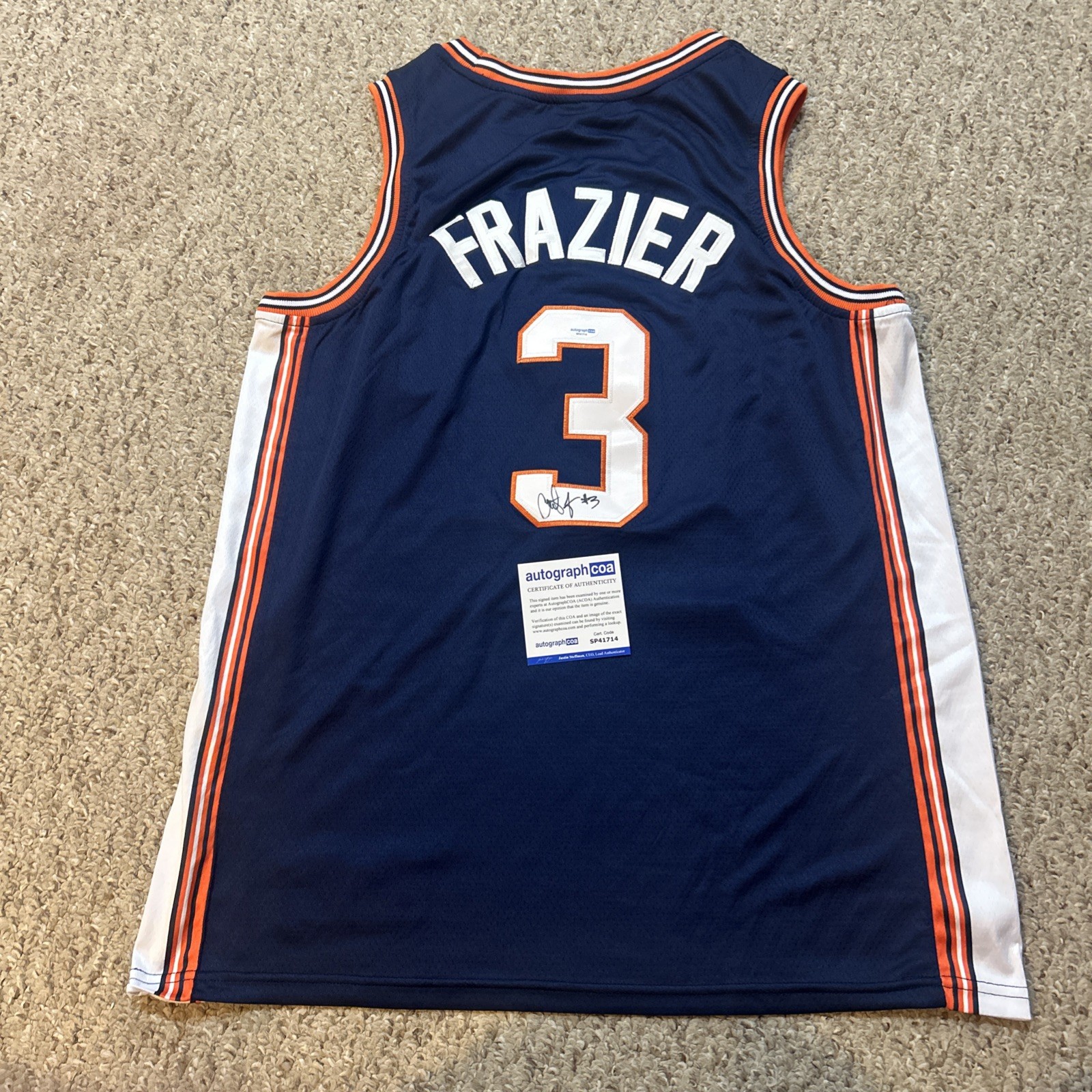 ILLINOIS FIGHTING ILLINI- CHESTER FRAZIER SIGNED AUTOGRAPH JERSEY ACOA COA