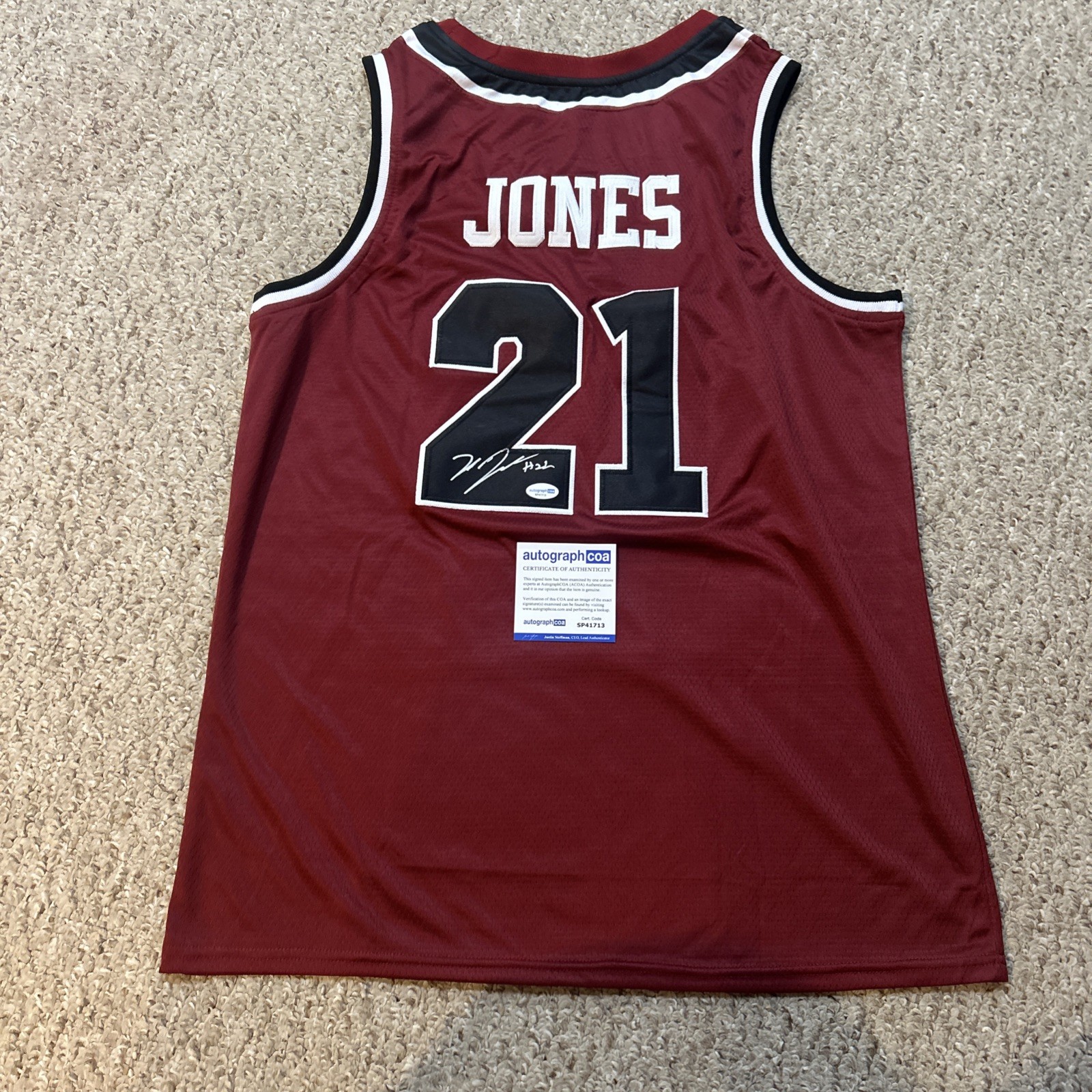 ST JOES HAWKS- DWAYNE JONES SIGNED AUTOGRAPH JERSEY ACOA BASKETBALL