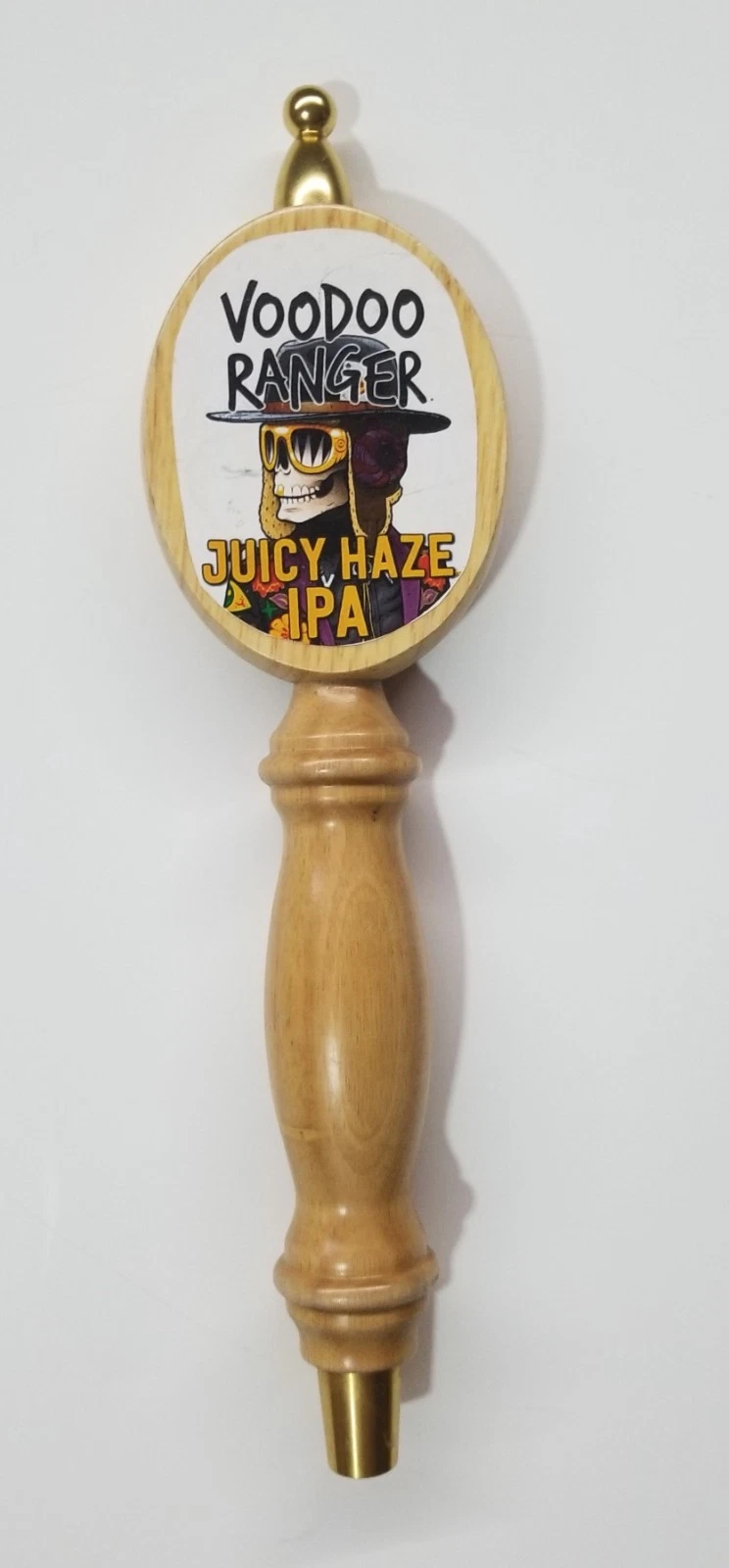 Official New Belgium Voodoo Ranger Juicy Haze IPA Wooden Beer Tap Handle Skull