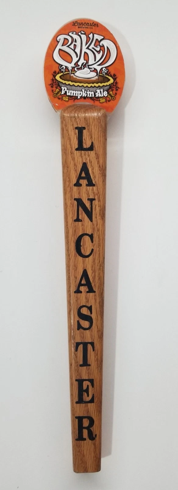 Official Lancaster Brewing Co. Baked Pumpkin Ale Wooden Beer Tap Handle Knob