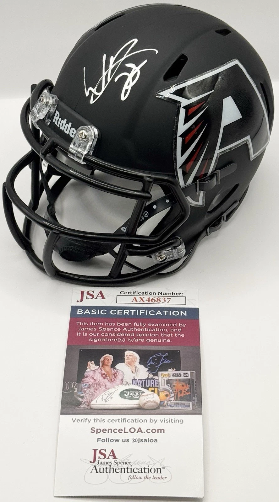 Warrick Dunn Signed Autographed Custom Atlanta Falcons Mini Helmet JSA COA