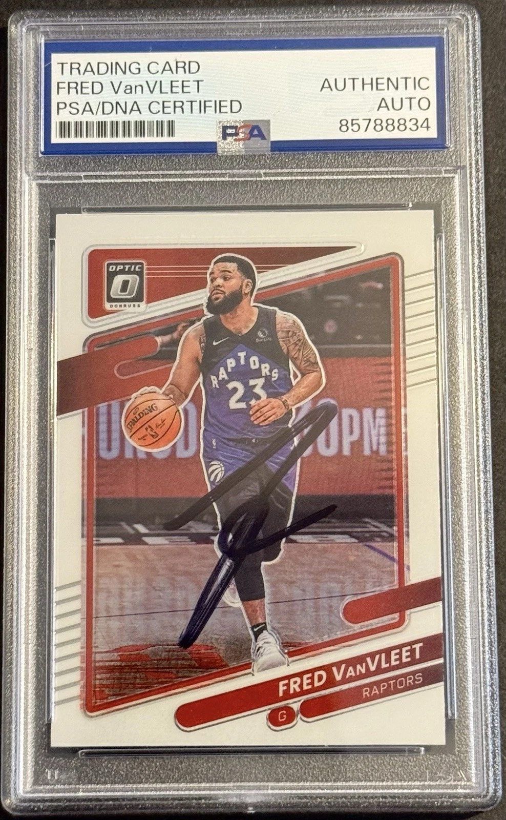 Fred Vanvleet Signed 2021-22 Donruss Optic Base Card PSA/DNA Slabbed