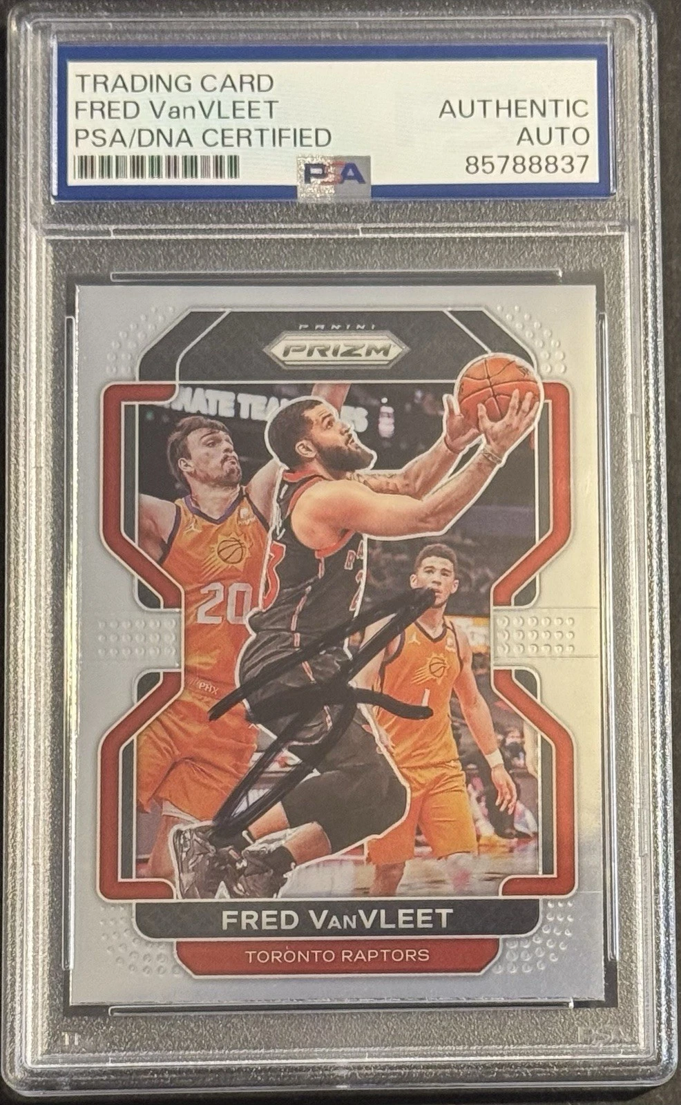 Fred Vanvleet Signed 2021-22 Panini Prizm Base Card PSA/DNA Slabbed