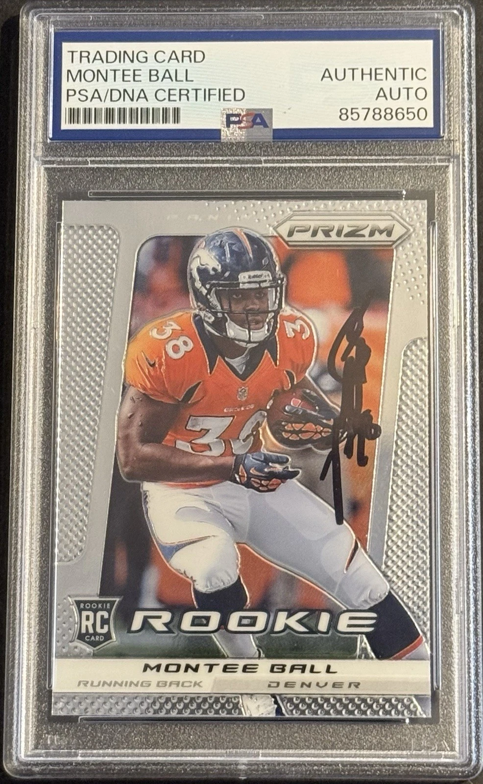 Montee Ball Signed Auto 2013 Panini Prizm Rookie Card PSA/DNA Slabbed Broncos