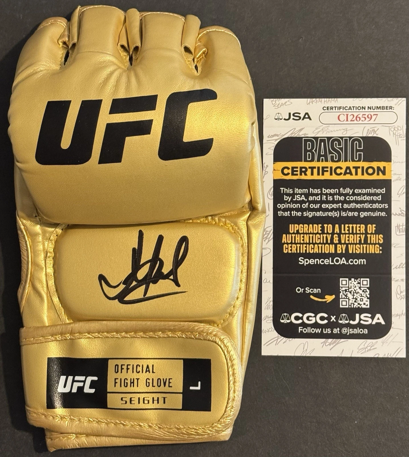 Islam Makhachev Signed Autographed UFC Gold Glove JSA COA 2 Division Champ