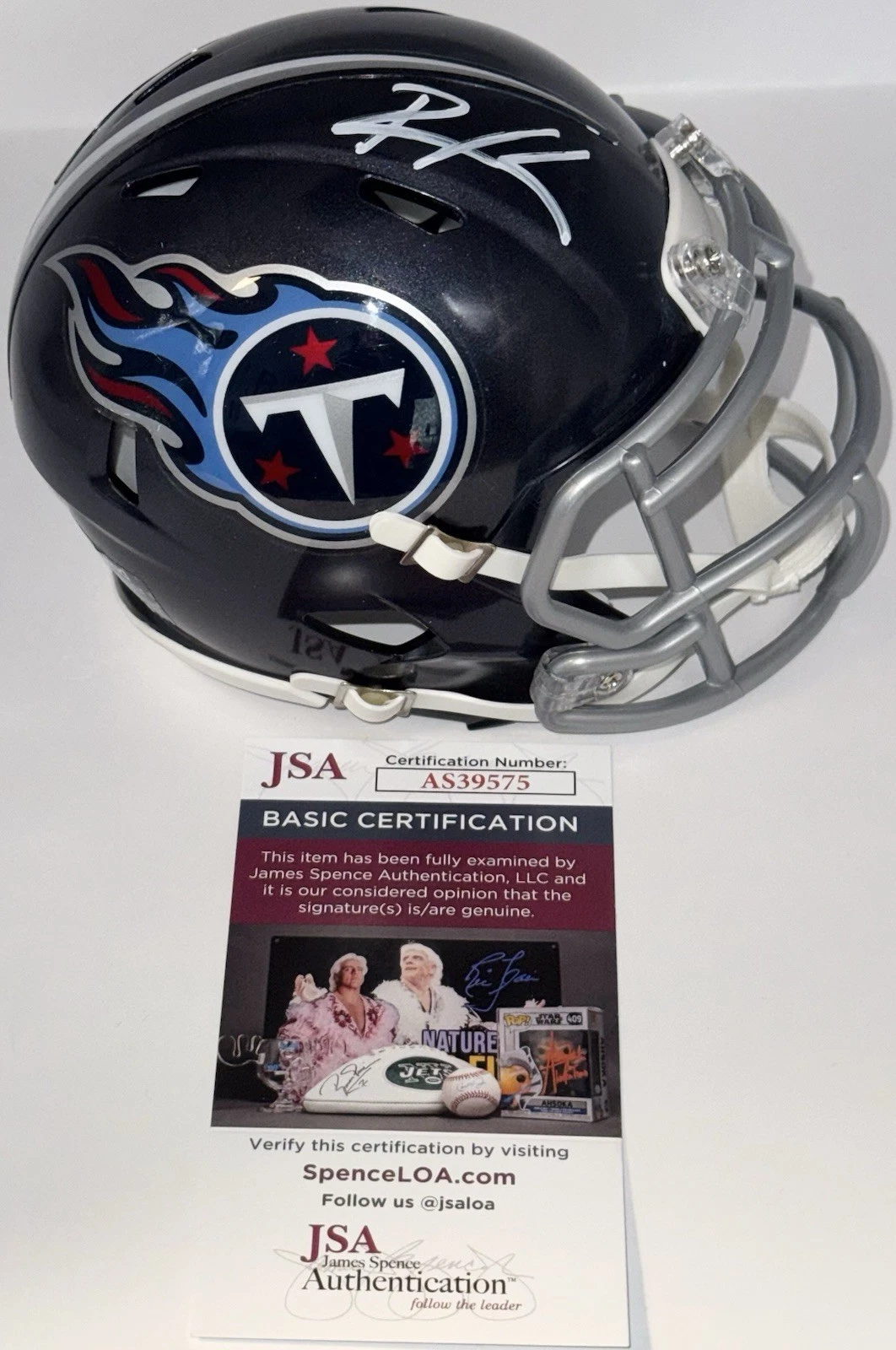 Robert Saleh Signed Autographed Tennessee Titans Mini Helmet JSA COA