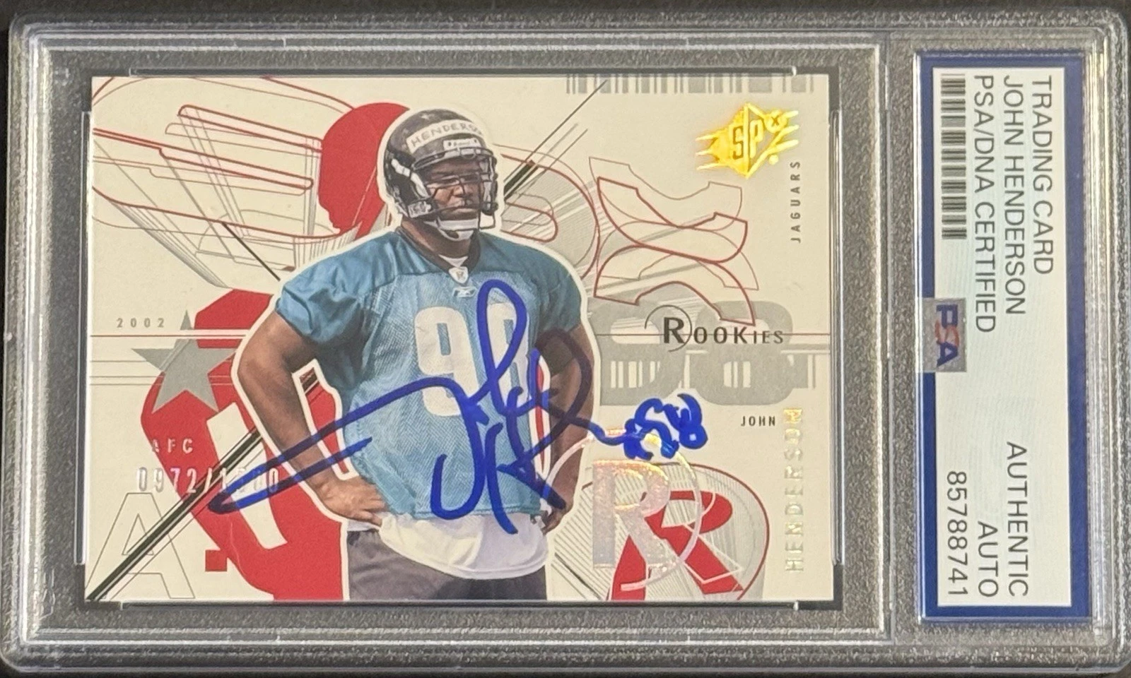 John Henderson Signed Auto 2002 SPX Rookie Card PSA/DNA Slabbed Tennessee