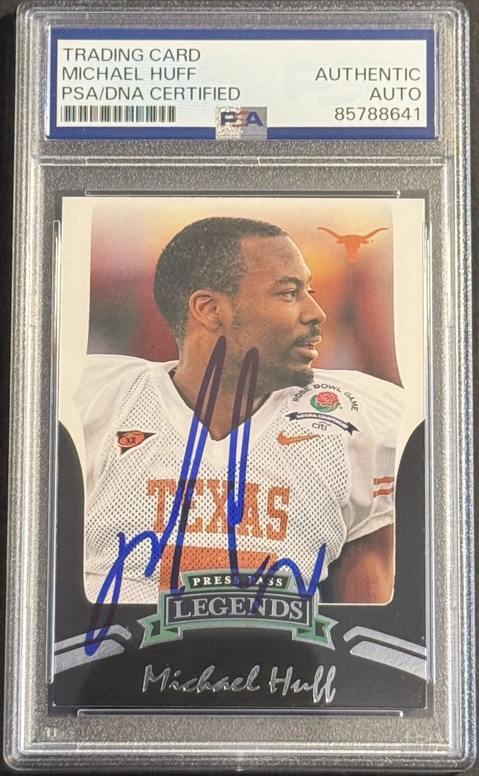 Michael Huff Signed 2006 Press Pass Legends Rookie Card PSA/DNA Slabbed Texas