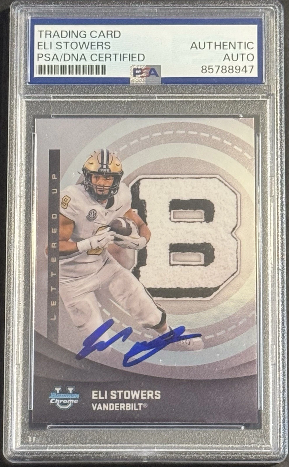 Eli Stowers Signed Auto 2025 Bowman Chrome U Rookie Card PSA/DNA Slabbed Vandy