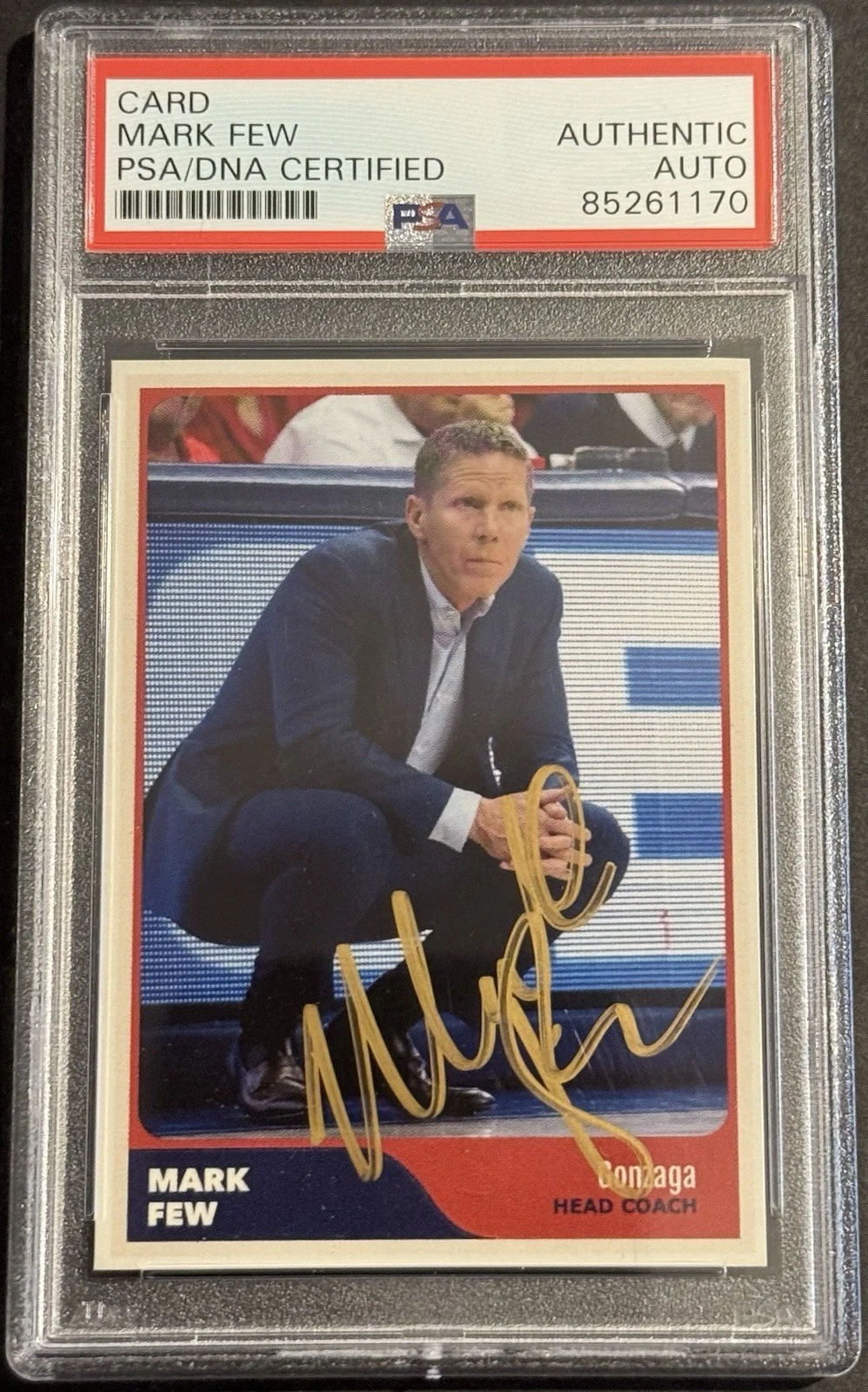 Mark Few Signed Autographed Gonzaga Bulldogs Custom Card PSA/DNA Slabbed