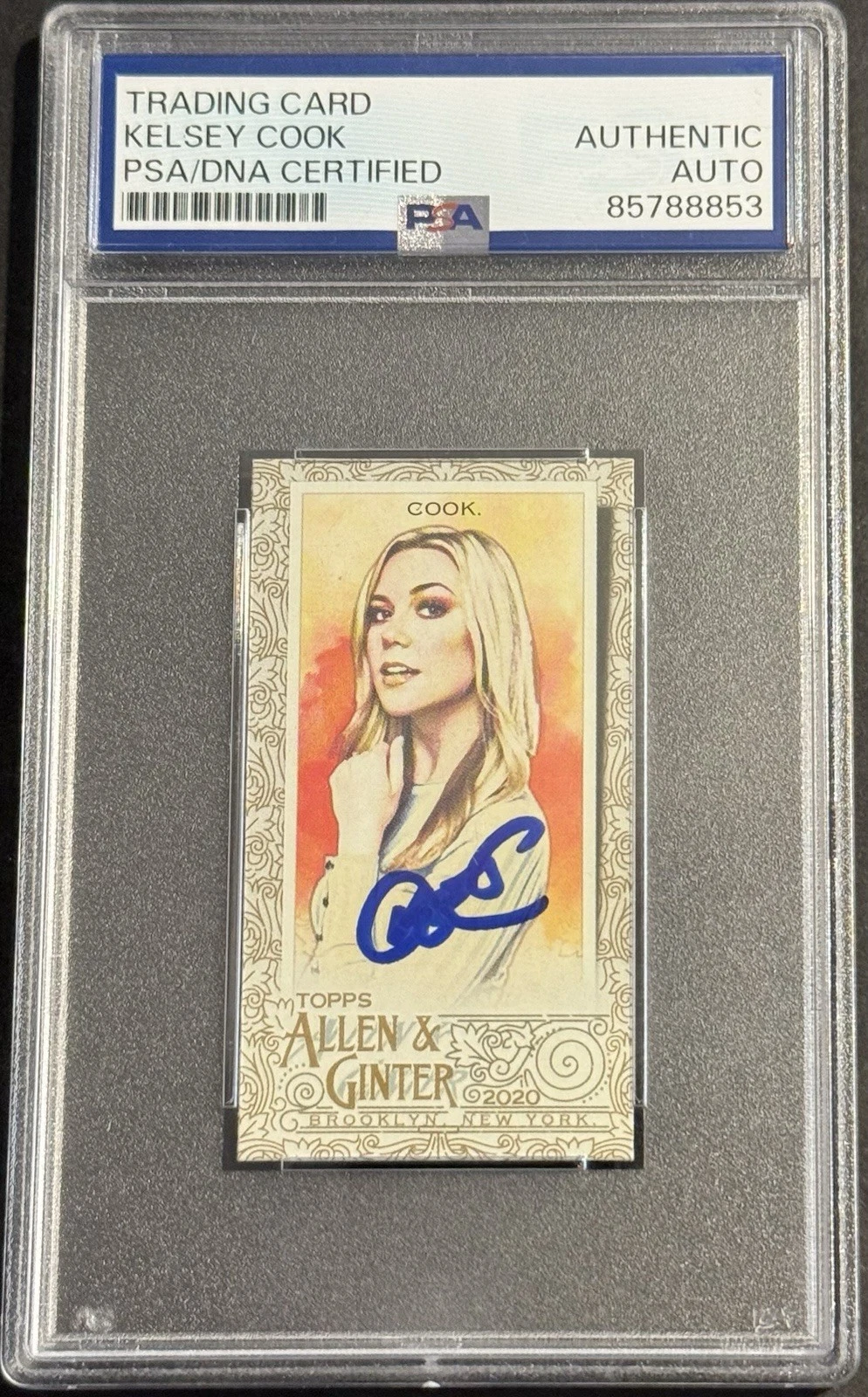 Kelsey Cook Signed Auto 2020 Allen & Ginter Mini Gold Card PSA/DNA Slabbed Funny