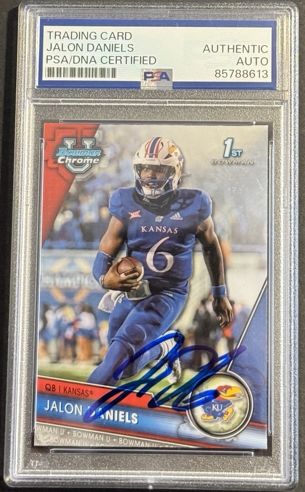 Jalon Daniels Signed Auto 2023 Bowman Chrome U Rookie Card PSA/DNA Slabbed