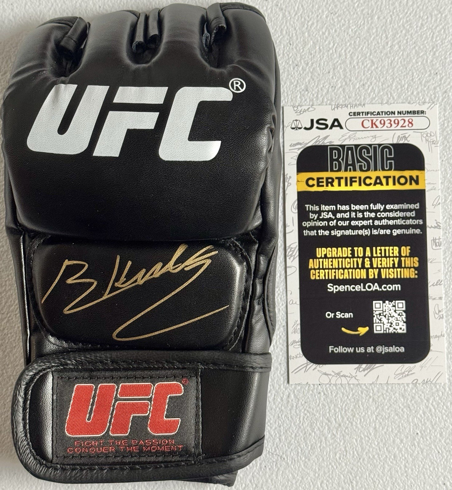 Brunno Ferreira Signed Autographed UFC Fight Glove JSA COA The Hulk