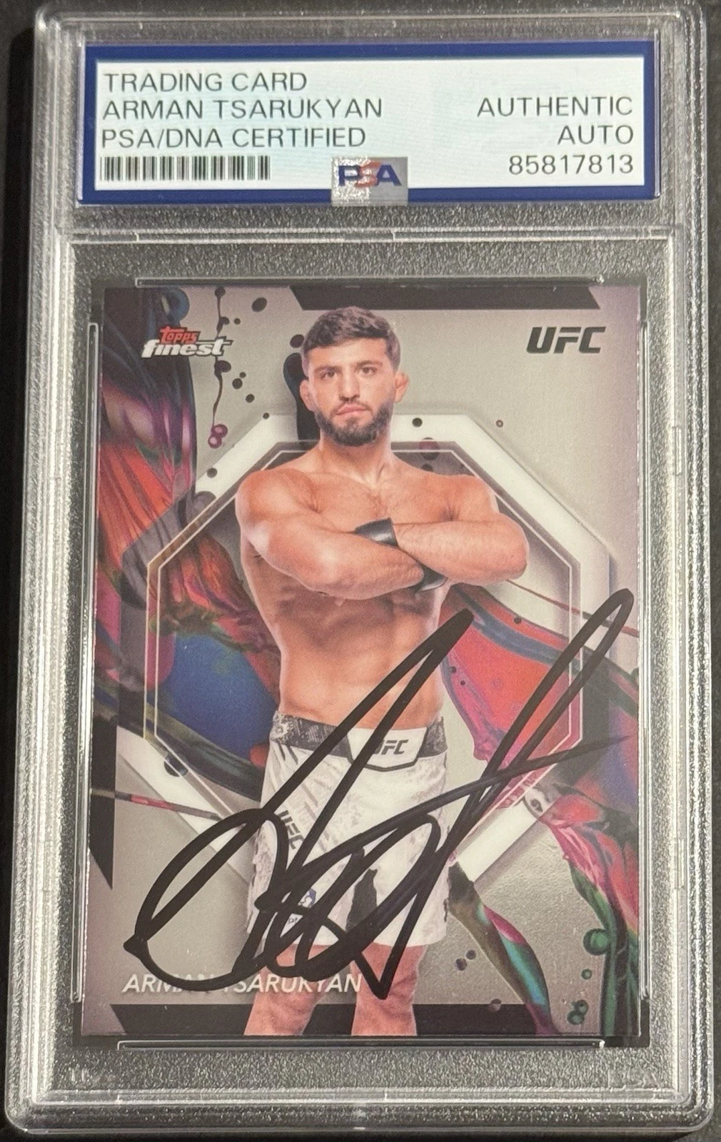 Arman Tsarukyan Signed Auto 2024 Topps Finest UFC Card PSA/DNA Slabbed On Card