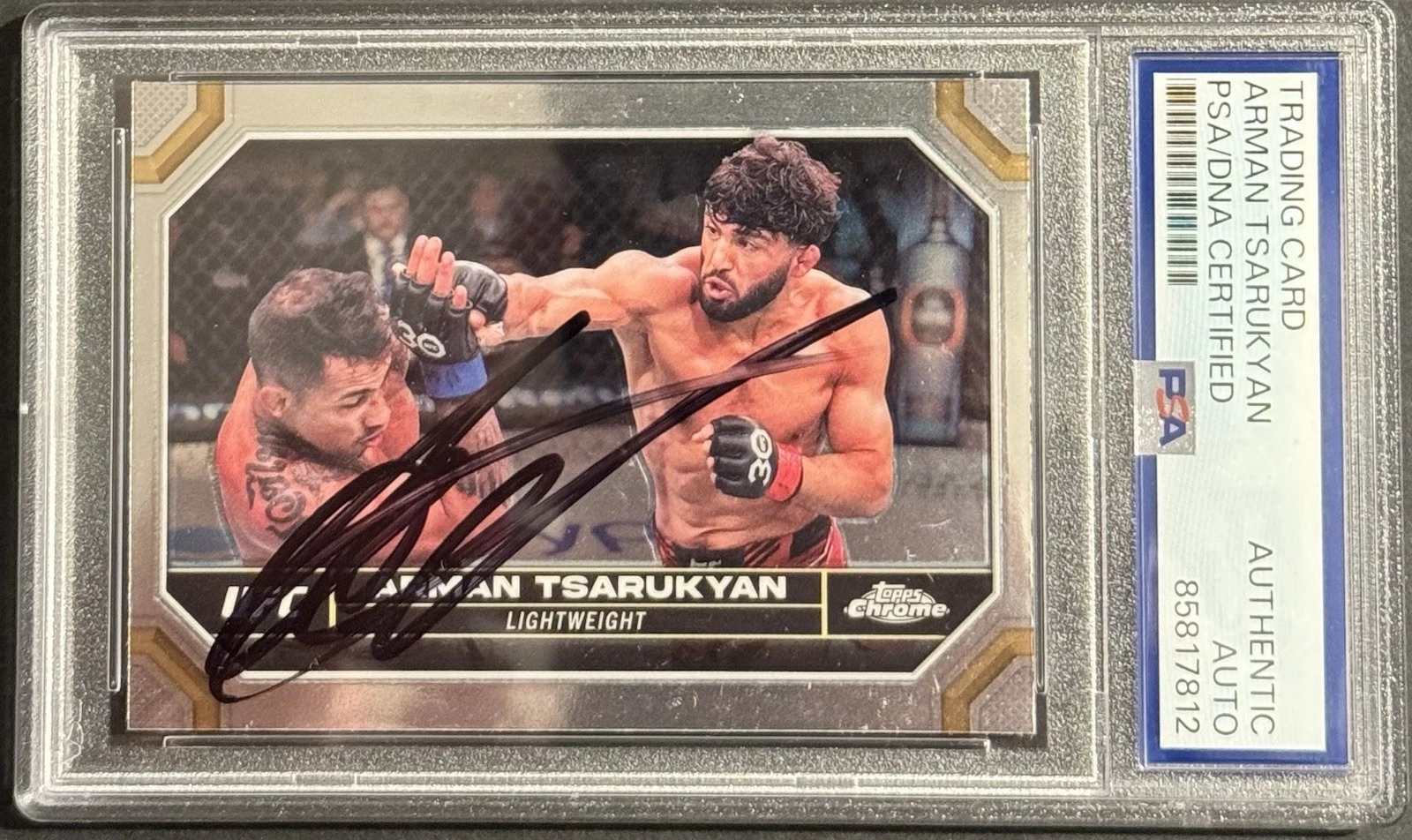 Arman Tsarukyan Signed Auto 2024 Topps Chrome UFC Card PSA/DNA Slabbed On Card